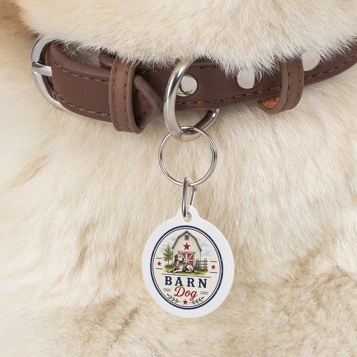 Barn Dog Personalized Americana Dog Tag | Vintage Farmhouse Dog ID Tag | Custom Pet Tag | Dog Days Mercantile