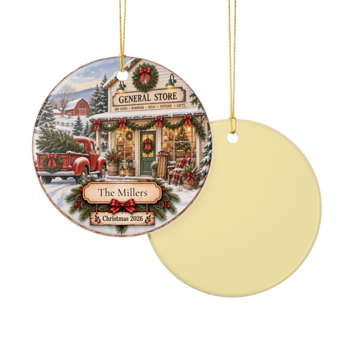 Personalized Christmas General Store Ornament | Family Name Ornament | Nostalgic Christmas Keepsake