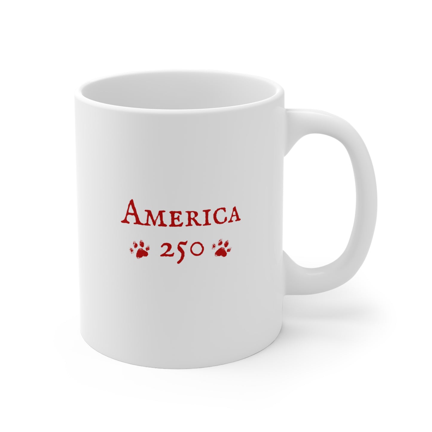 Raising Patriots & Pups 11 oz Double-Sided Ceramic Coffee Mug | Patriotic Dog Lover Gift | Americana Coffee Cup