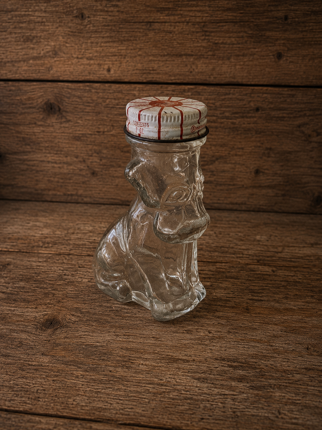 Figural Glass Dog Bottle House of Lowell Bath Bubbles 1950s