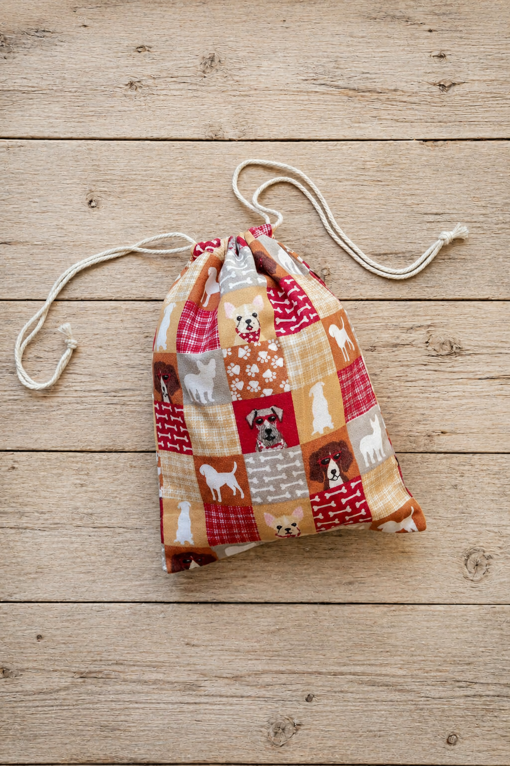 Eco-Friendly Reusable Fabric Gift Bags - Dog Print Collection