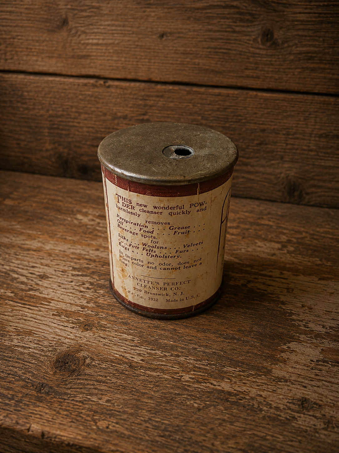 Vintage Annette's Perfect Cleanser Advertising Tin 1930s