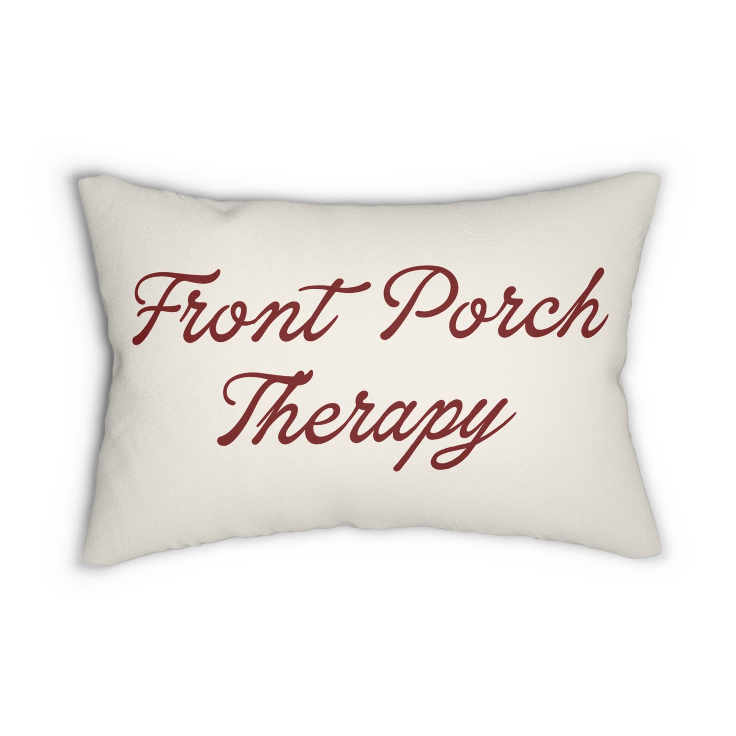 Front Porch Therapy Lumbar Pillow | Farmhouse Throw Pillow | Rustic Americana Accent Cushion | Country Porch Decor