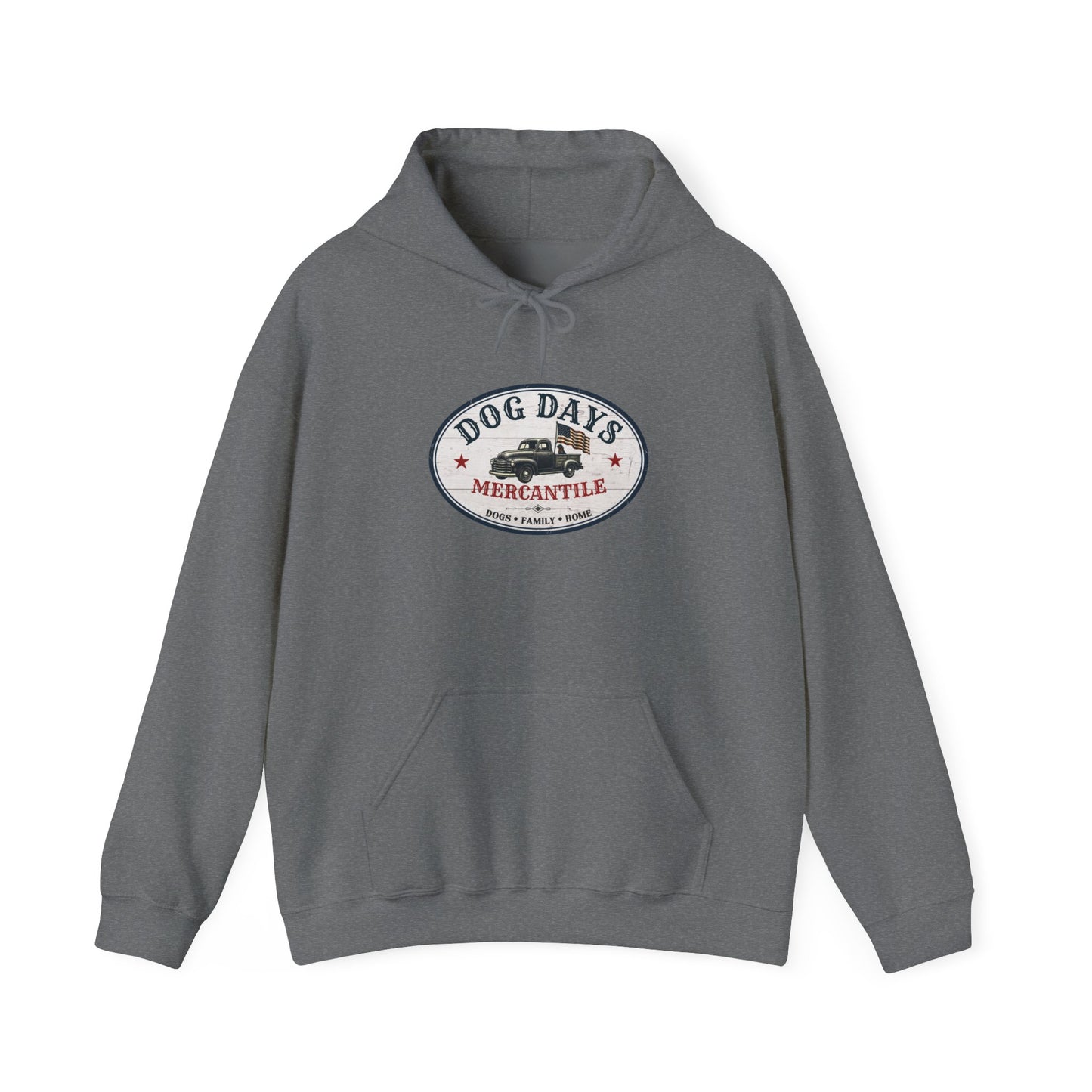 Dog Days Mercantile Logo Hoodie | Vintage Americana Gildan® Unisex Hooded Sweatshirt