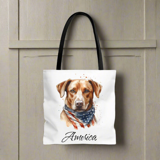 Patriotic Dog Tote Bag