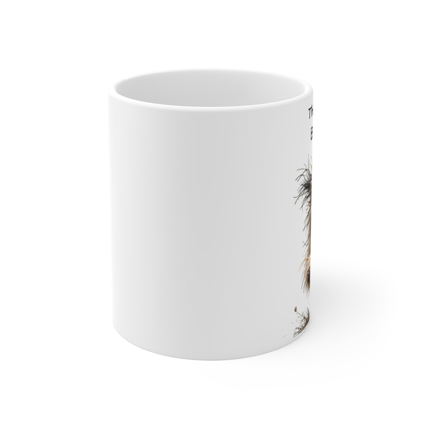 Think Happy Be Happy Mug | Inspirational Dog Coffee Mug | 11 oz Ceramic Mug