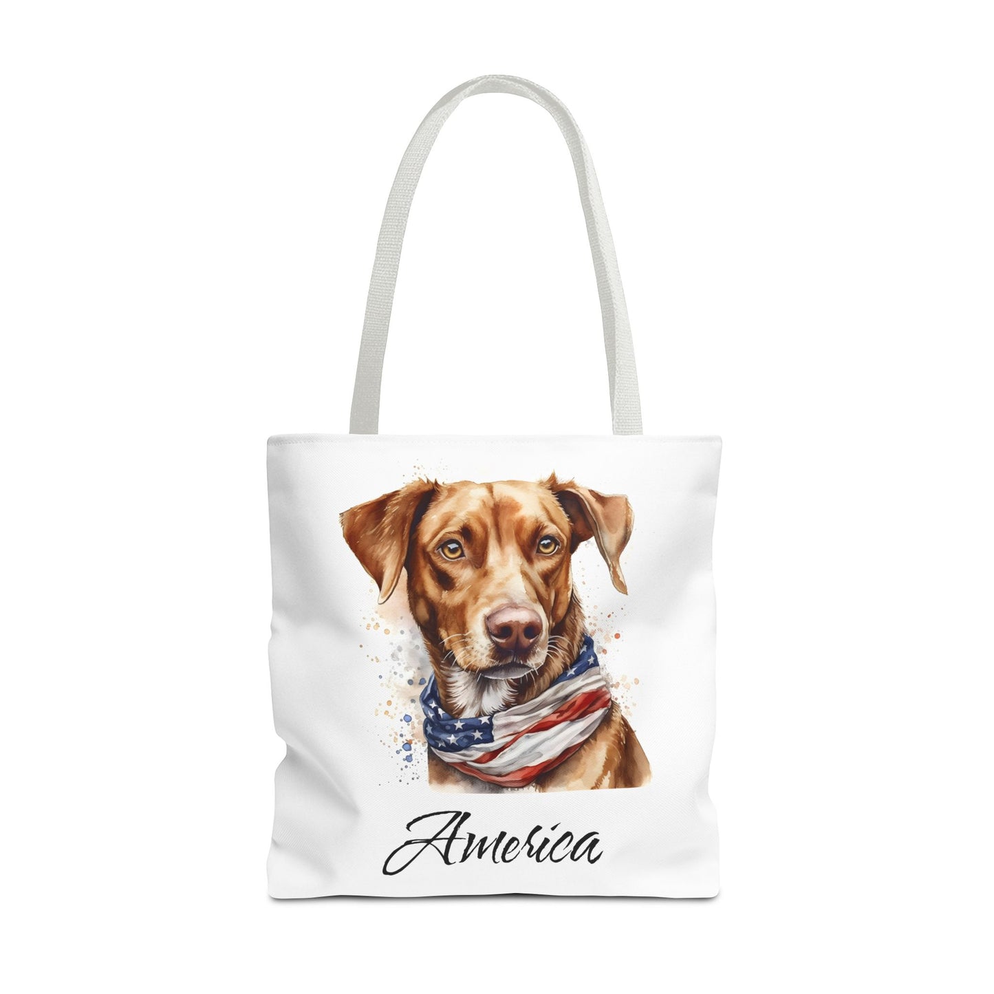 Patriotic Dog - 18" Large Tote Bag