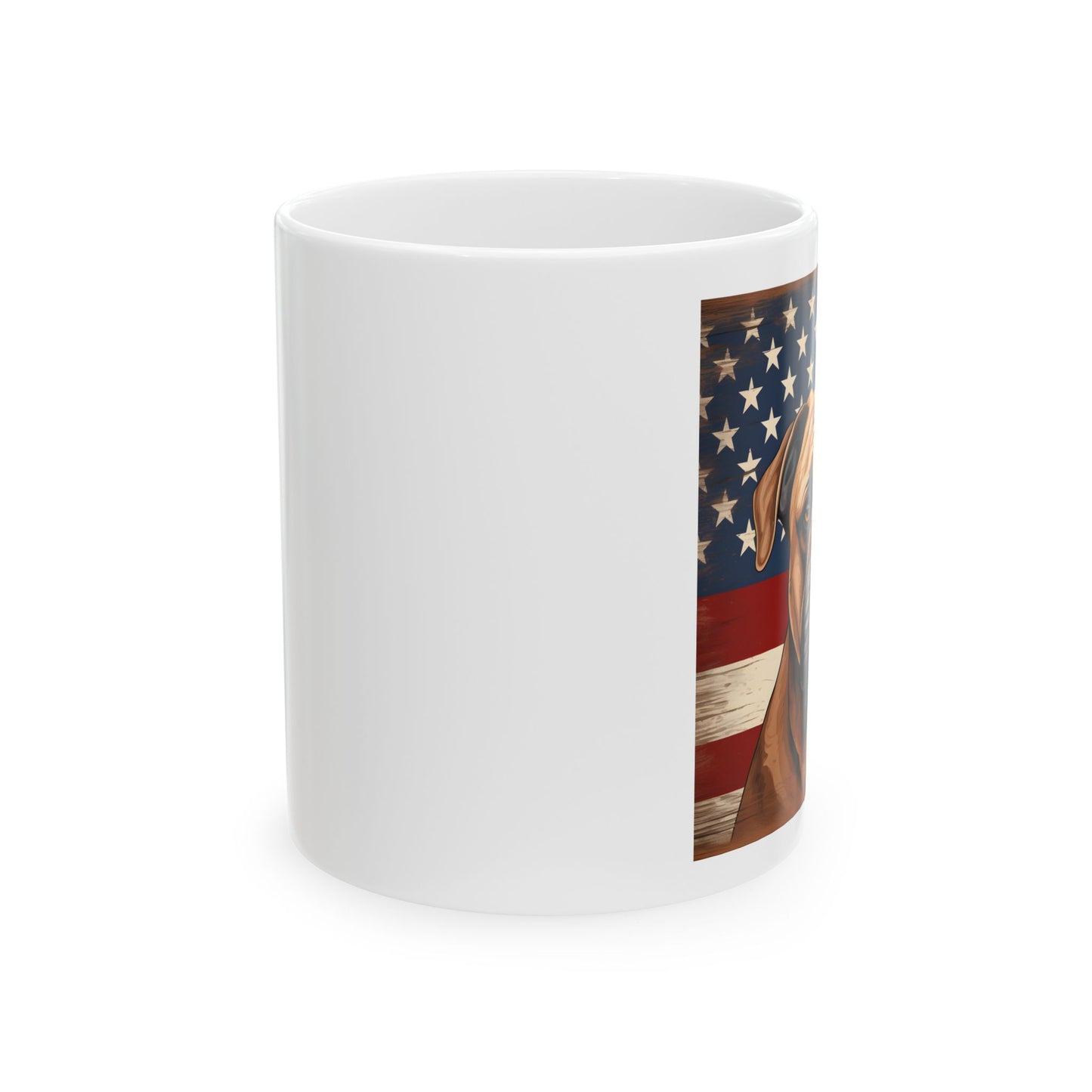 Patriotic Bulldog Mug | 11 oz Ceramic Coffee Mug | American Flag Dog Lover Gift