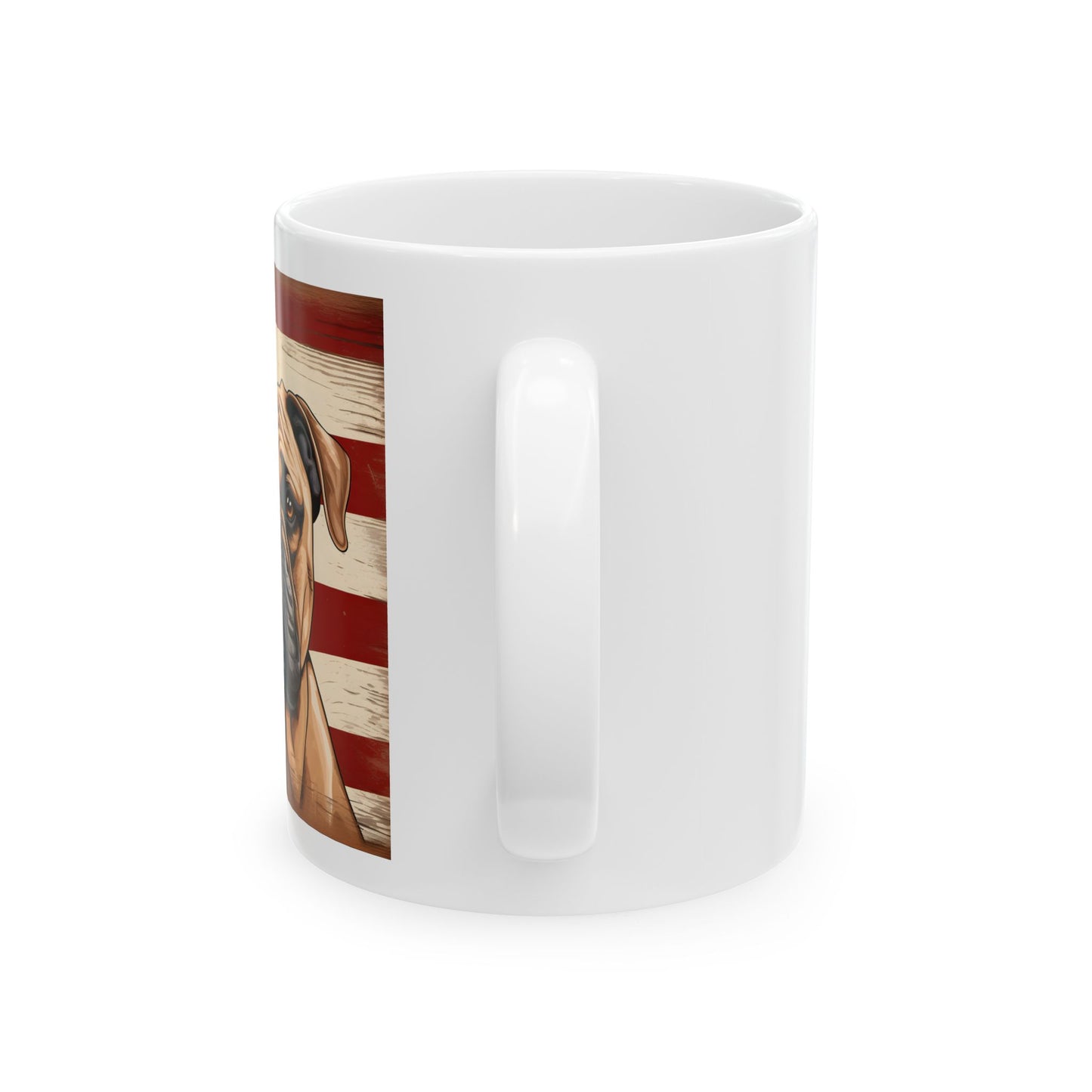Patriotic Bulldog Mug | 11 oz Ceramic Coffee Mug | American Flag Dog Lover Gift