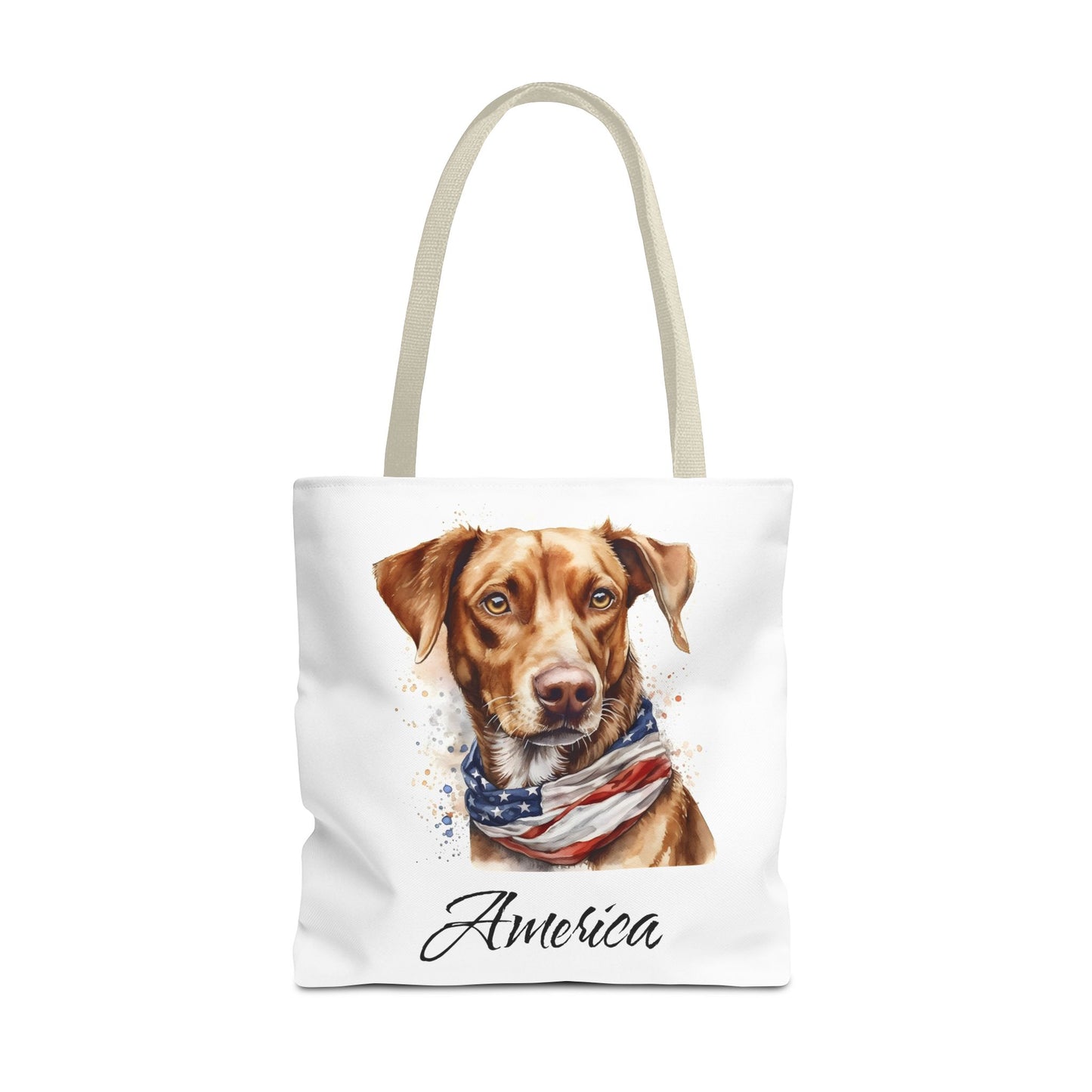 Patriotic Dog - 18" Large Tote Bag