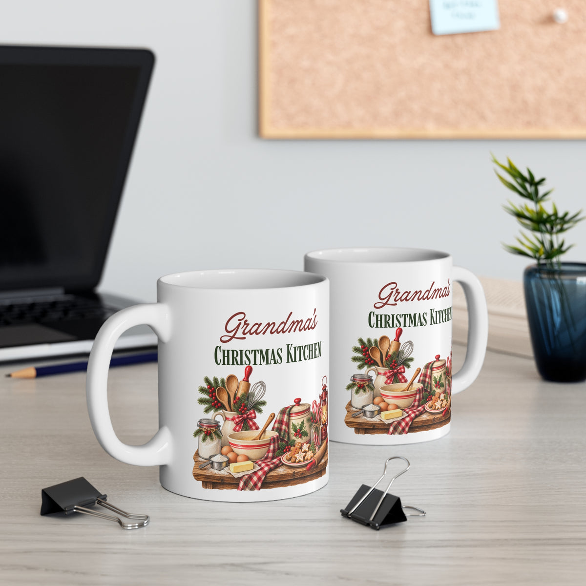 Grandma's Christmas Kitchen Mug | Vintage Christmas Baking | Nostalgic Holiday Gift | 11 oz Ceramic Mug