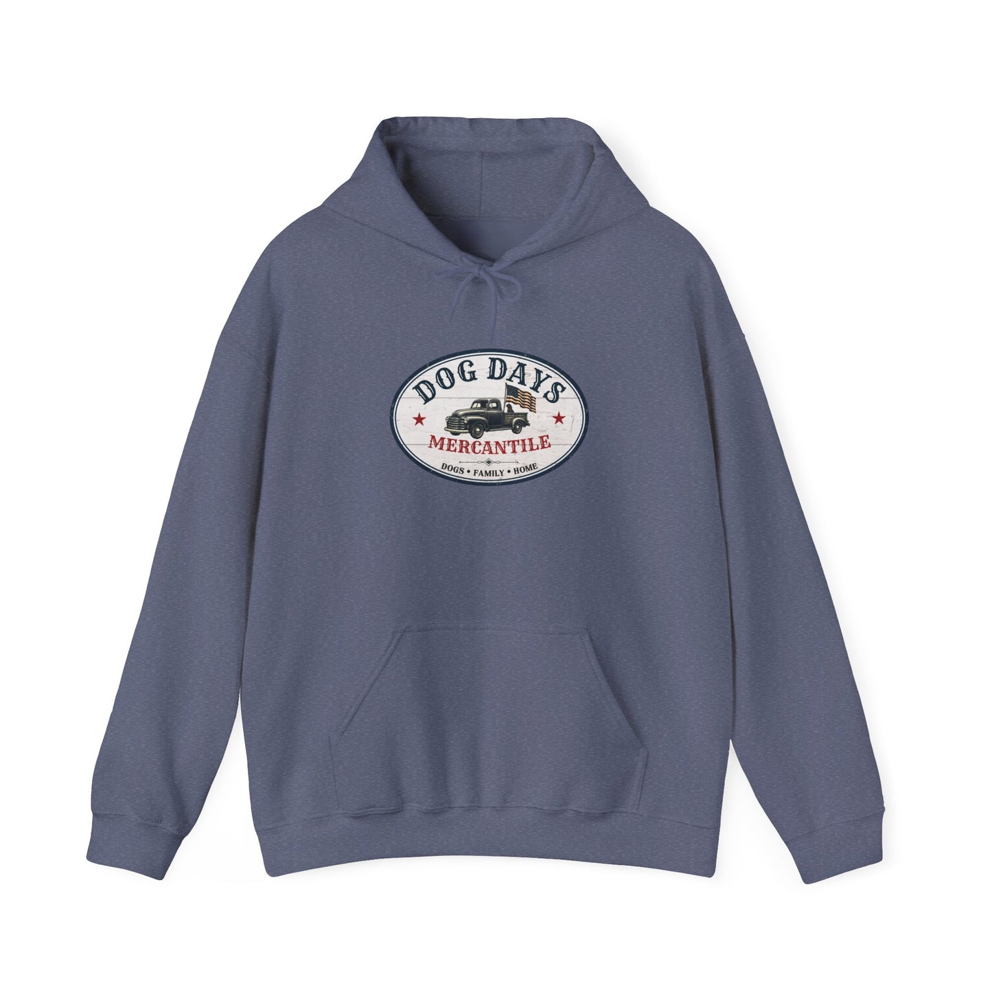 Dog Days Mercantile Logo Hoodie | Vintage Americana Gildan® Unisex Hooded Sweatshirt