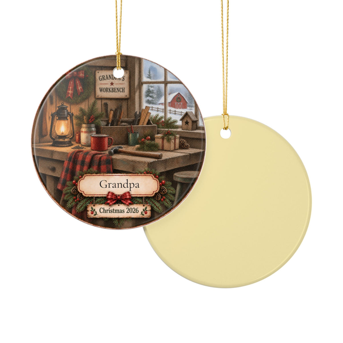 Grandpa's Workbench Christmas Ornament | Personalized Grandpa Ornament | Custom Family Keepsake