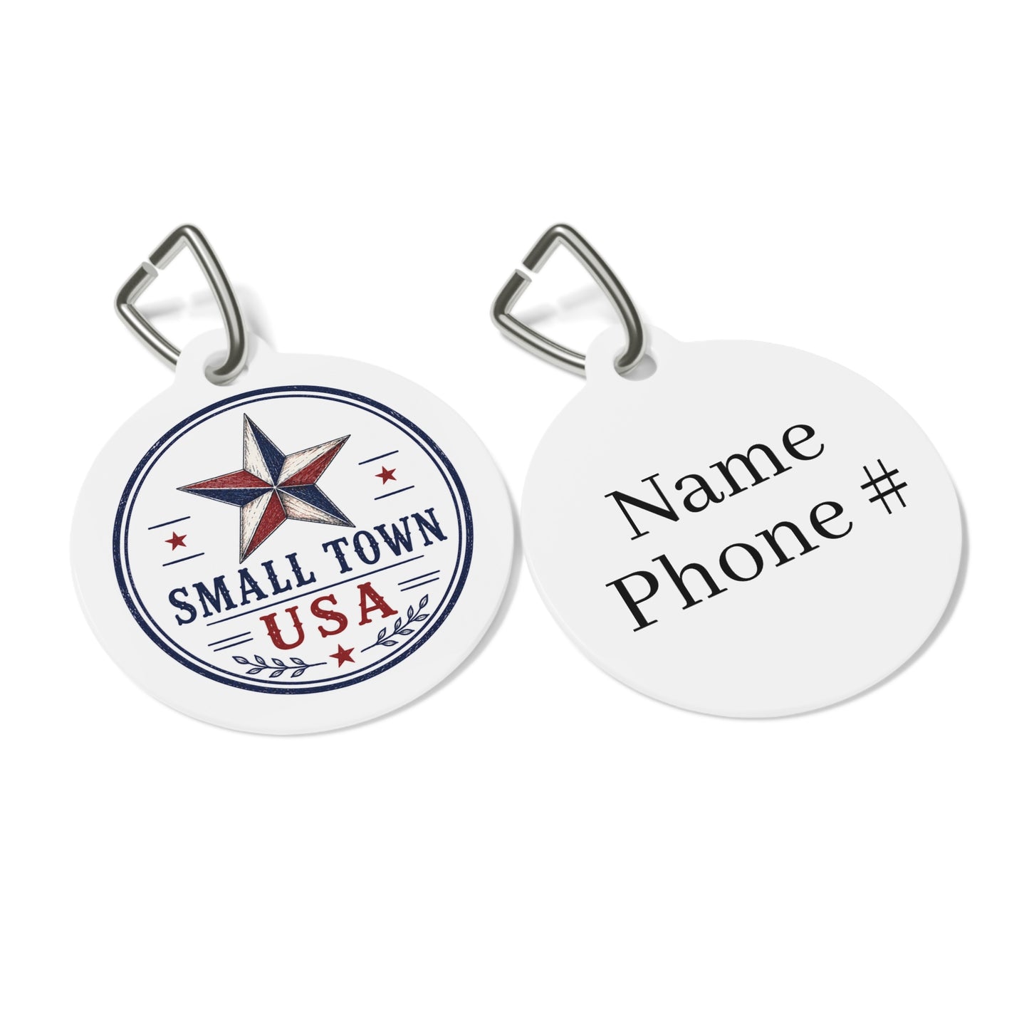 Small Town USA Personalized Americana Dog Tag | Vintage Farmhouse Dog ID Tag | Custom Pet Tag | Dog Days Mercantile