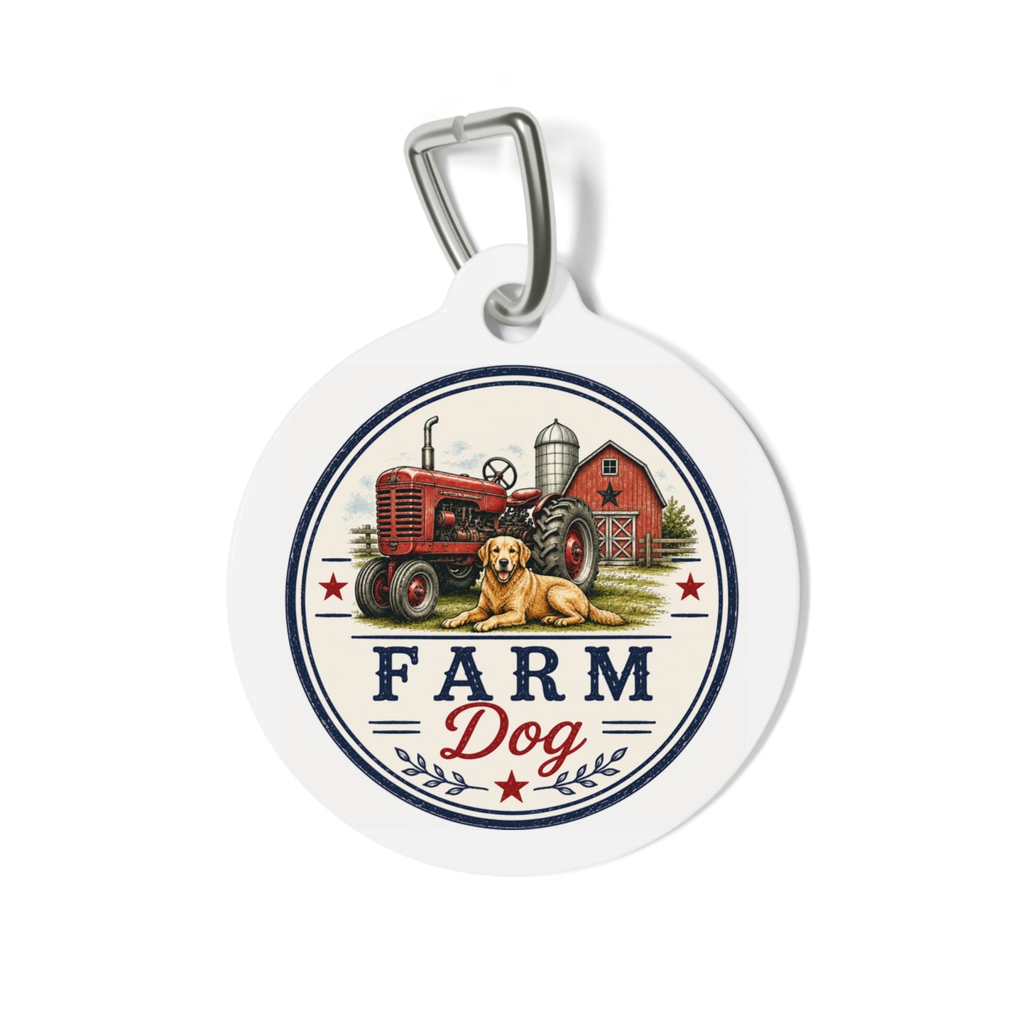 Farm Dog Personalized Americana Dog Tag | Vintage Farmhouse Dog ID Tag | Custom Pet Tag | Dog Days Mercantile