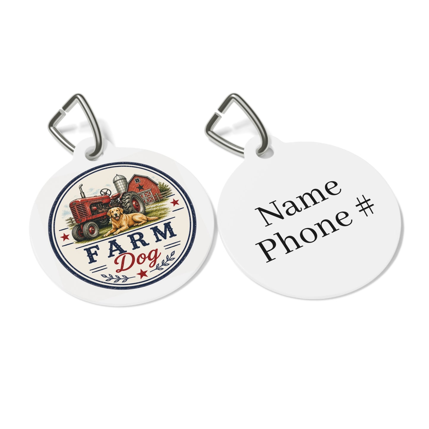 Farm Dog Personalized Americana Dog Tag | Vintage Farmhouse Dog ID Tag | Custom Pet Tag | Dog Days Mercantile