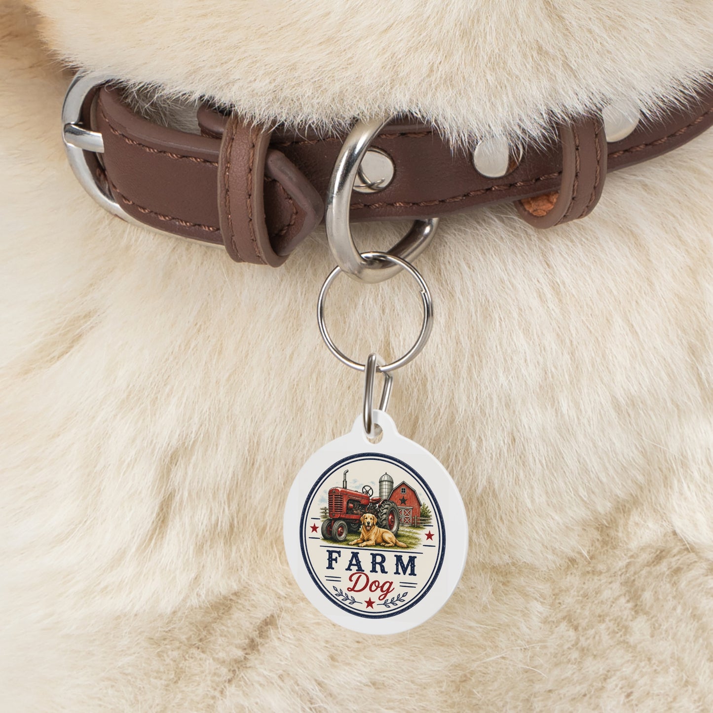 Farm Dog Personalized Americana Dog Tag | Vintage Farmhouse Dog ID Tag | Custom Pet Tag | Dog Days Mercantile