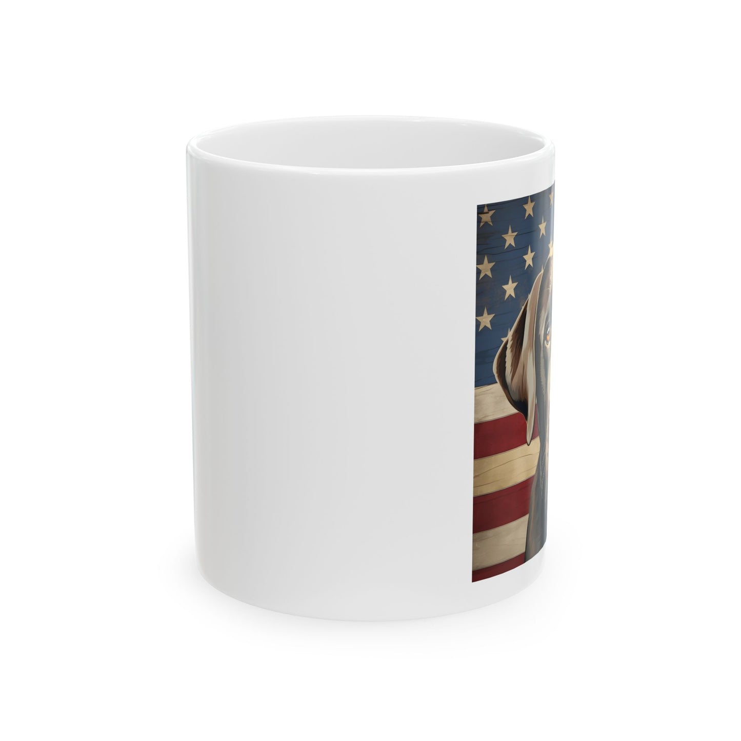 Patriotic Labrador Retriever Mug | 11 oz Ceramic Coffee Mug | American Flag Dog Lover Gift