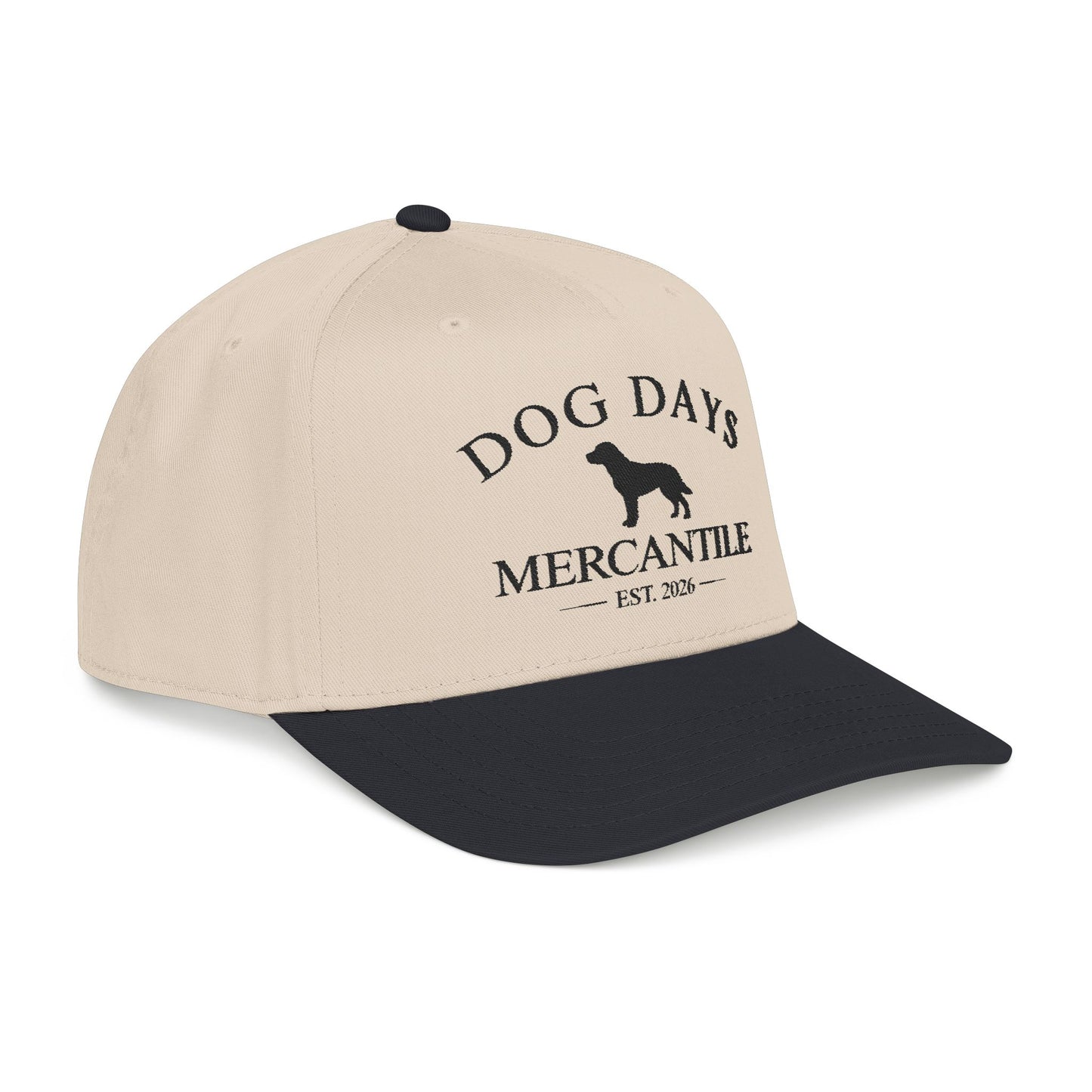Dog Days Mercantile Embroidered Trucker Hat with Black Lab | Vintage Country Baseball Cap
