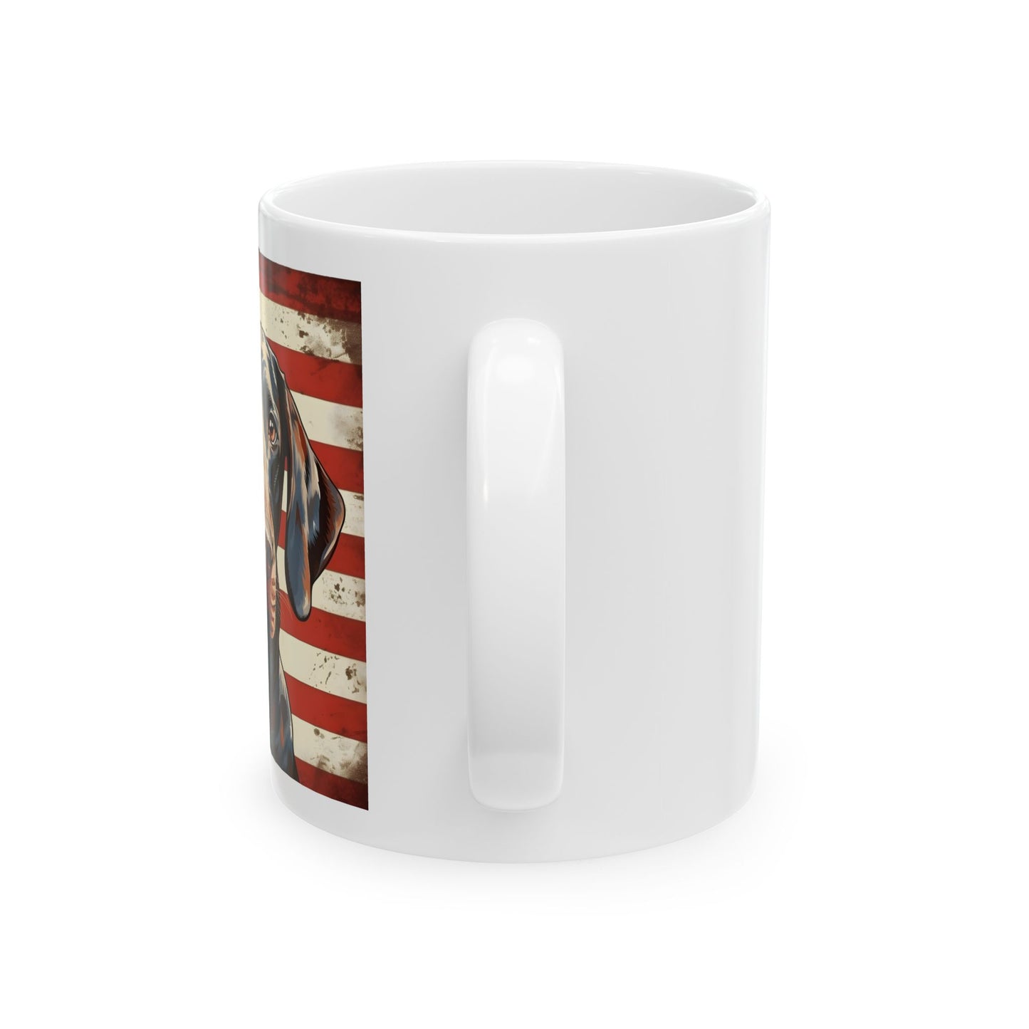 Patriotic German Shorthaired Pointer Mug | 11 oz Ceramic Coffee Mug | American Flag Dog Lover Gift