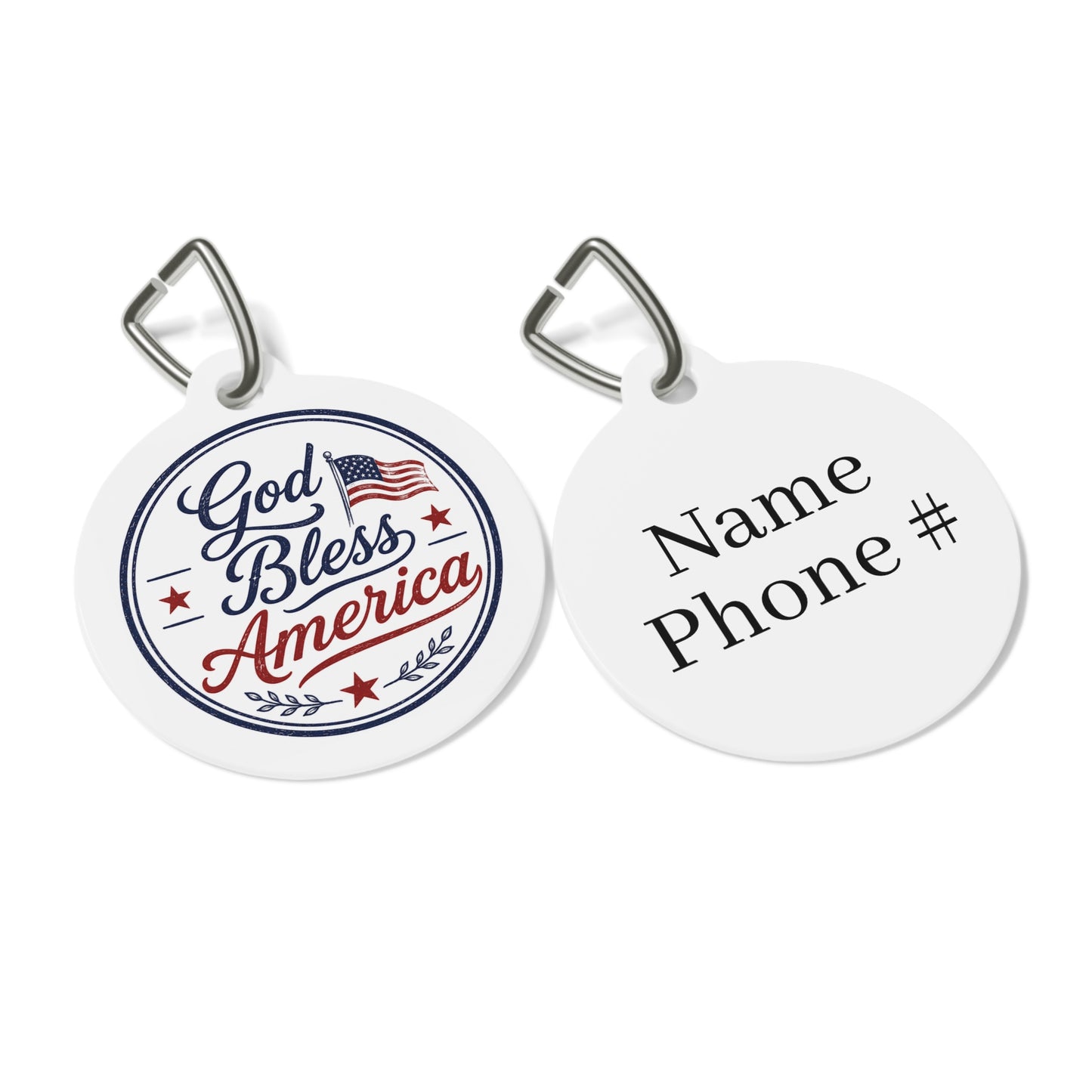 God Bless America Personalized Americana Dog Tag | Vintage Farmhouse Dog ID Tag | Custom Pet Tag | Dog Days Mercantile