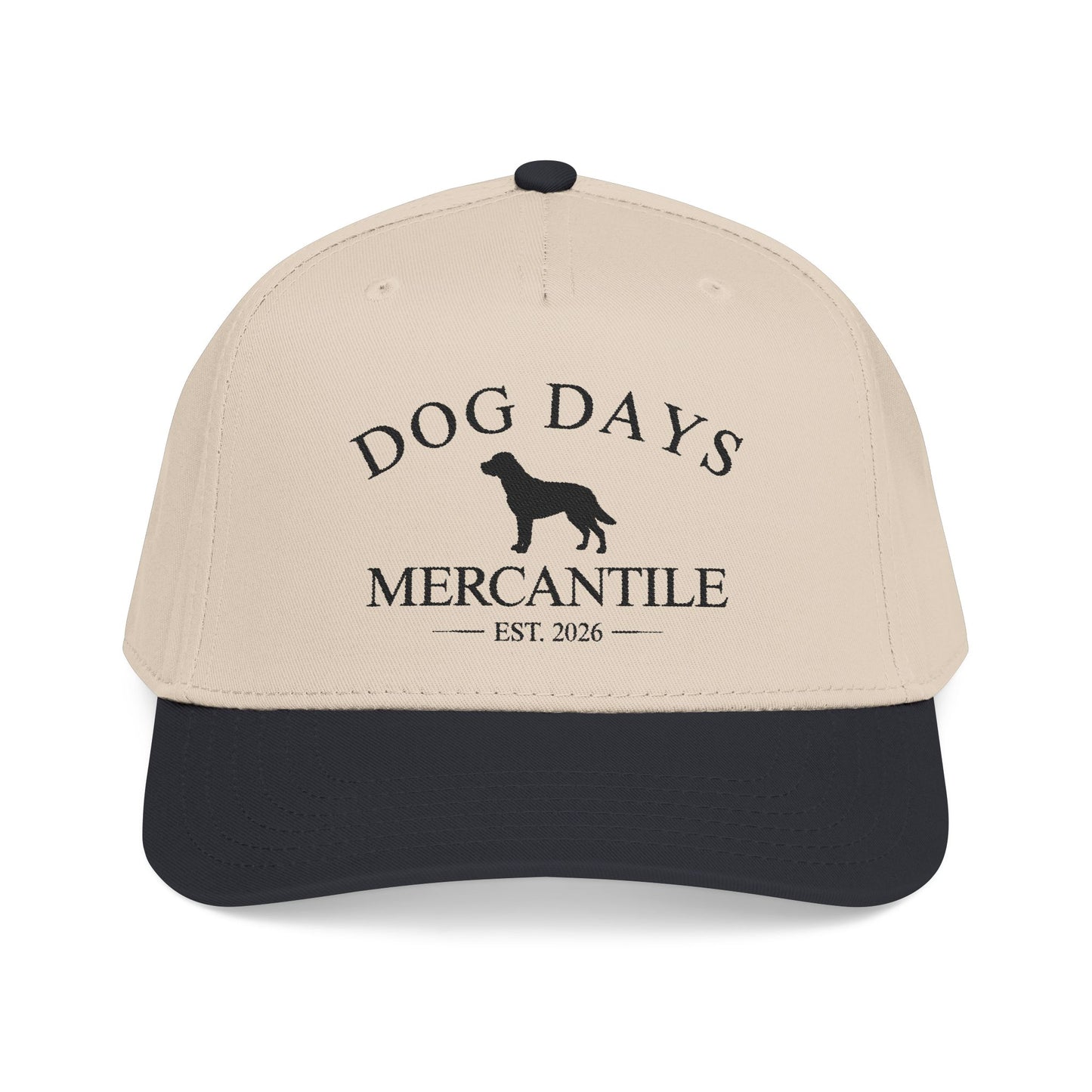 Dog Days Mercantile Embroidered Trucker Hat with Black Lab | Vintage Country Baseball Cap
