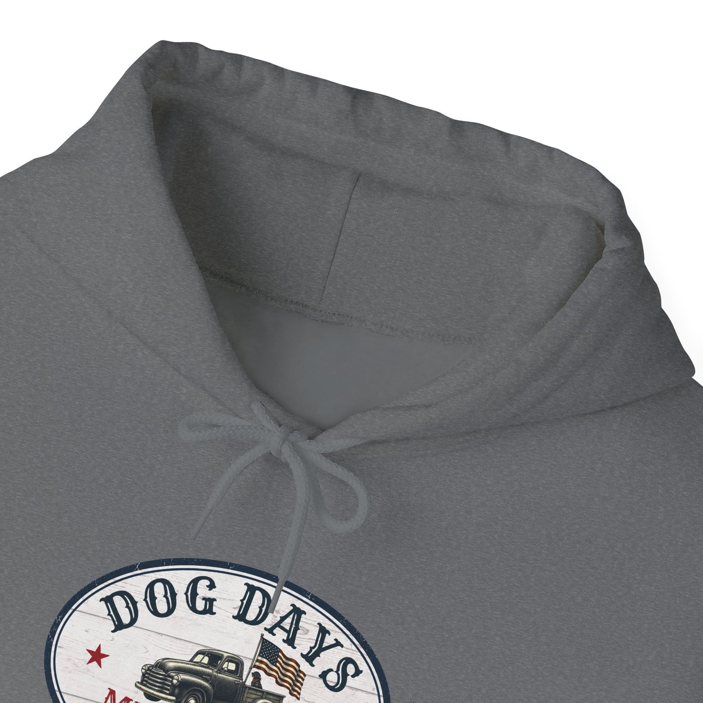 Dog Days Mercantile Logo Hoodie | Vintage Americana Gildan® Unisex Hooded Sweatshirt