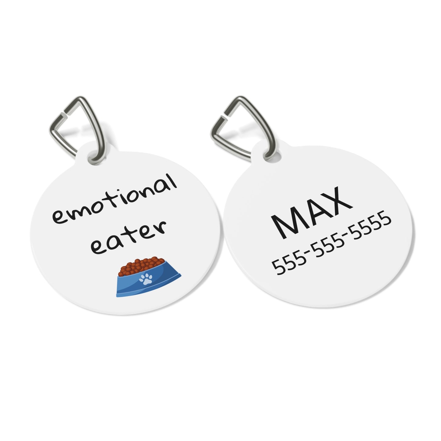 Emotional Eater Funny Dog ID Tag | Cute Pet Tag | Personalized Dog ID Tag