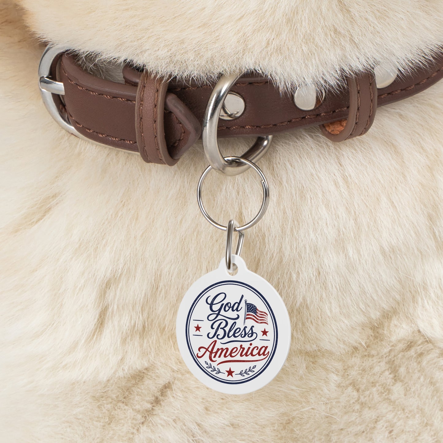 God Bless America Personalized Americana Dog Tag | Vintage Farmhouse Dog ID Tag | Custom Pet Tag | Dog Days Mercantile