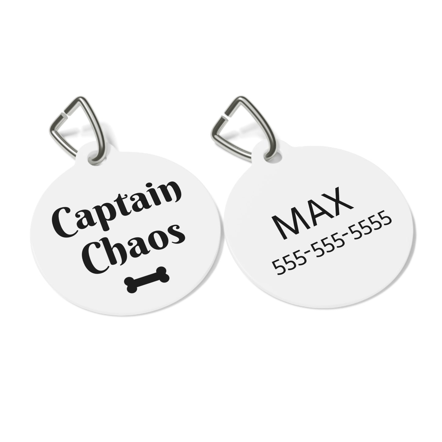 Captain Chaos Funny Dog ID Tag | Cute Pet Tag | Personalized Dog ID Tag