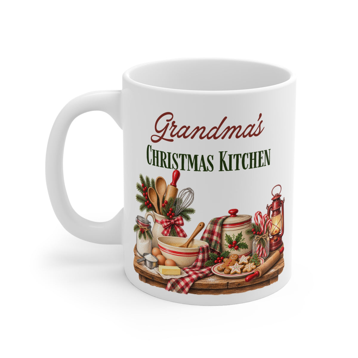 Grandma's Christmas Kitchen Mug | Vintage Christmas Baking | Nostalgic Holiday Gift | 11 oz Ceramic Mug