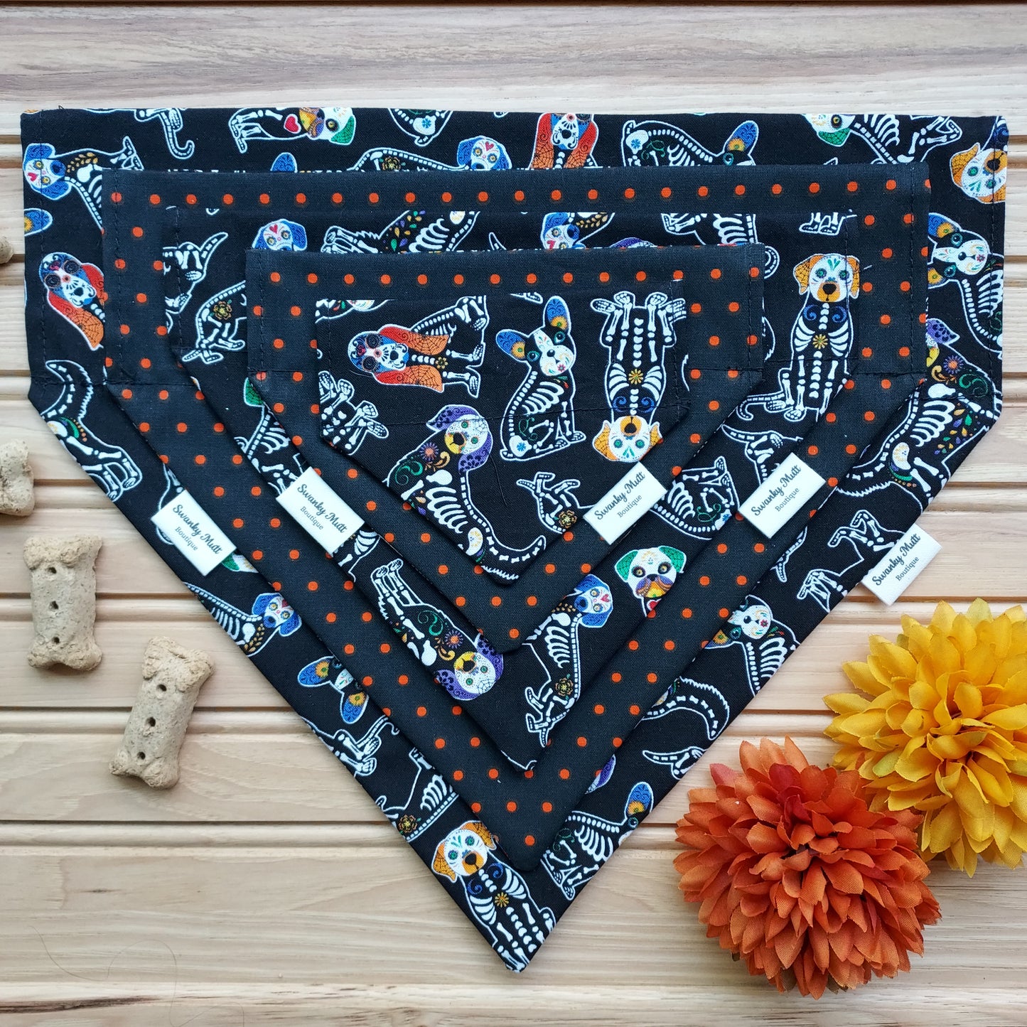 Halloween Reversible Slide-Over-the-Collar Dog Bandana by Swanky Mutt Boutique