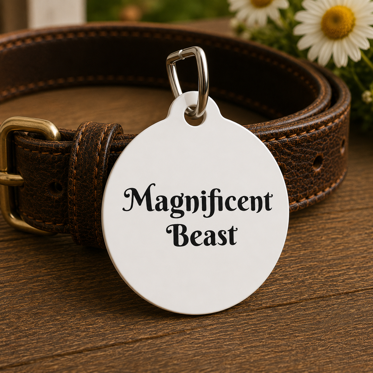 Magnificent Beast Funny Dog ID Tag | Cute Pet Tag | Personalized Dog ID Tag