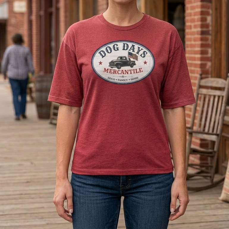 Dog Days Mercantile Logo T-Shirt | Gildan® Unisex Tee | Farmhouse Americana Dog Lover Graphic Shirt
