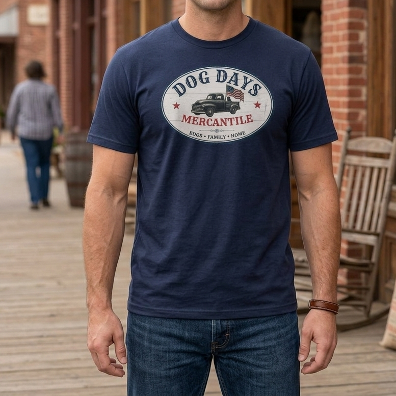 Dog Days Mercantile Logo T-Shirt | Gildan® Unisex Tee | Farmhouse Americana Dog Lover Graphic Shirt