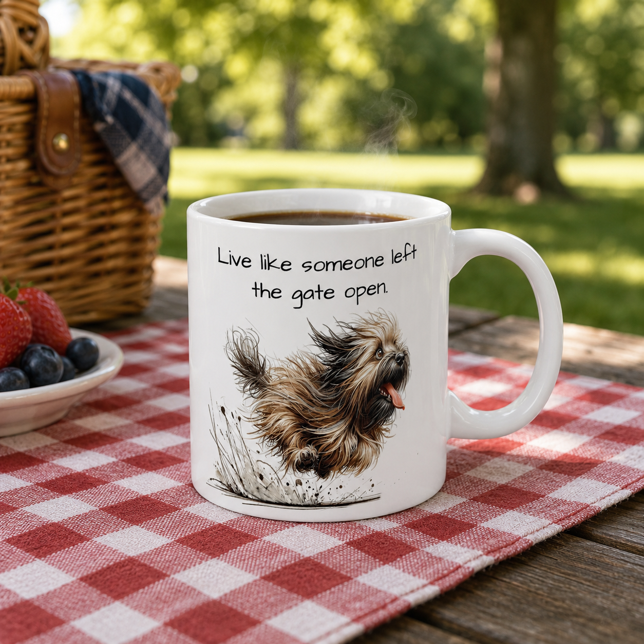 Live Like Someone Left the Gate Open Mug | Funny Dog Lover Coffee Mug | 11 oz Ceramic Mug