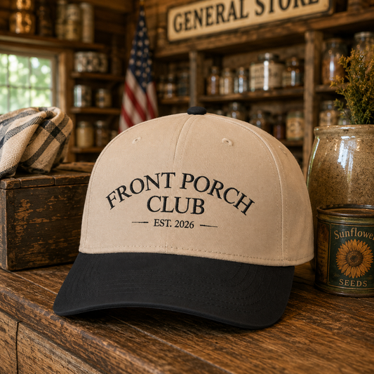 Front Porch Club Est. 2026 Embroidered Trucker Hat | Vintage Country Baseball Cap