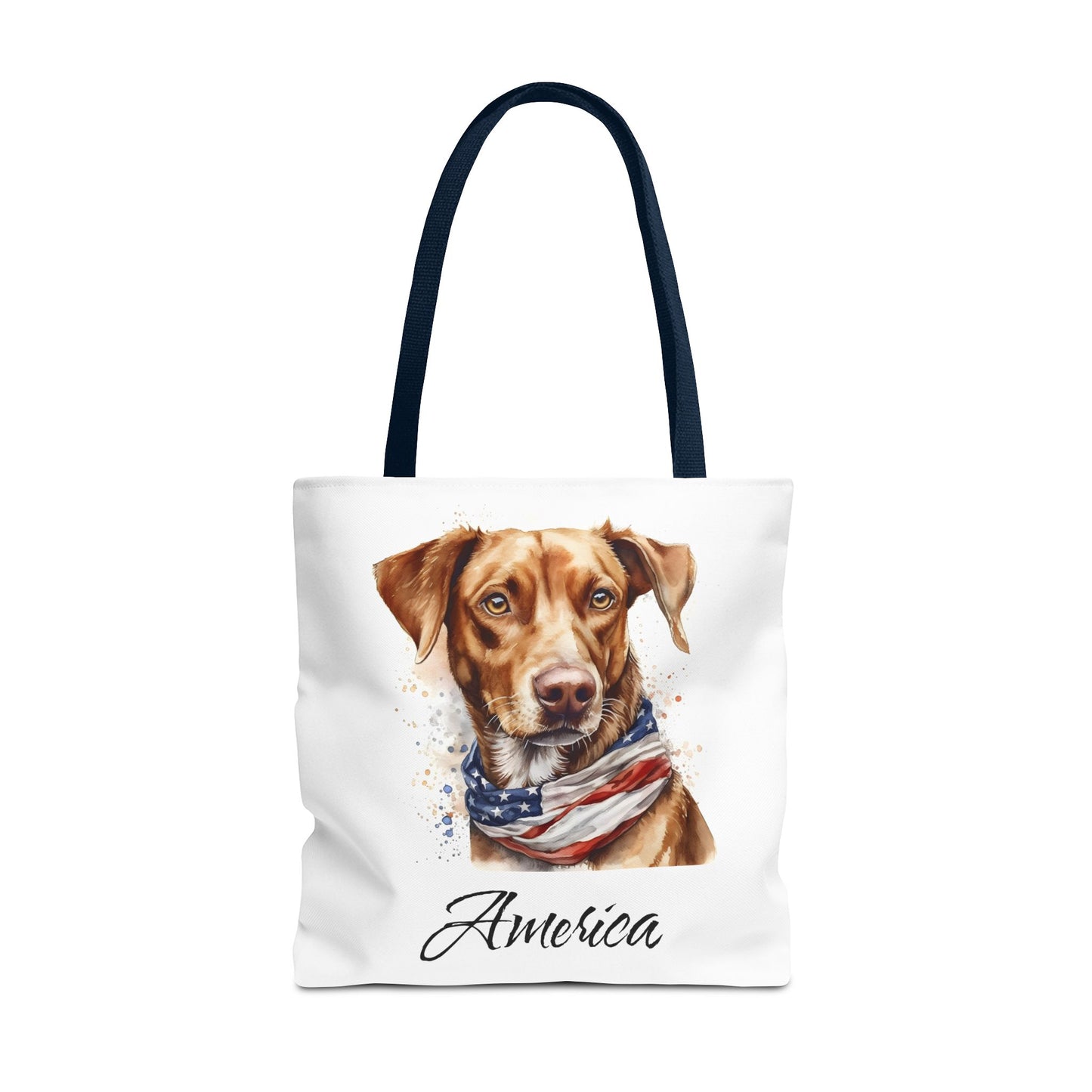 Patriotic Dog - 18" Large Tote Bag