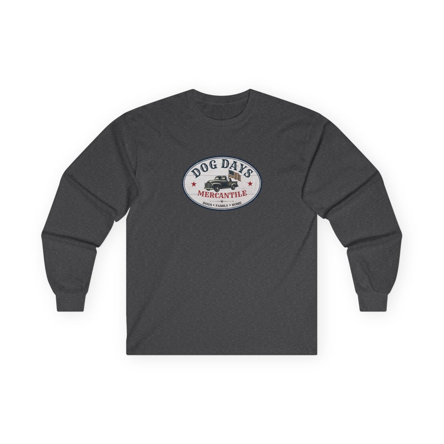 Dog Days Mercantile Logo Long Sleeve T-Shirt | Unisex Gildan® Long Sleeve Tee | Farmhouse Americana Dog Lover Shirt