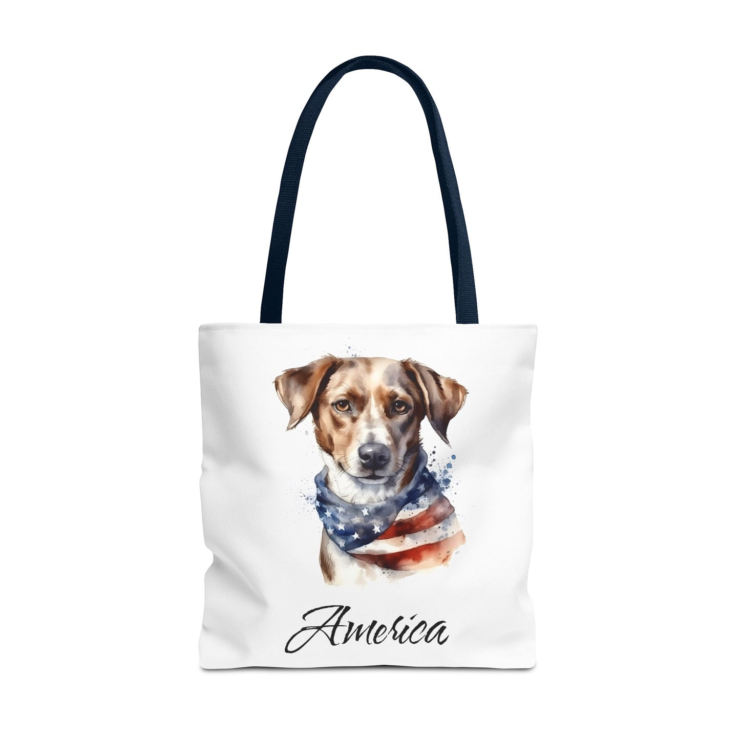 Patriotic Dog - 18" Large Tote Bag