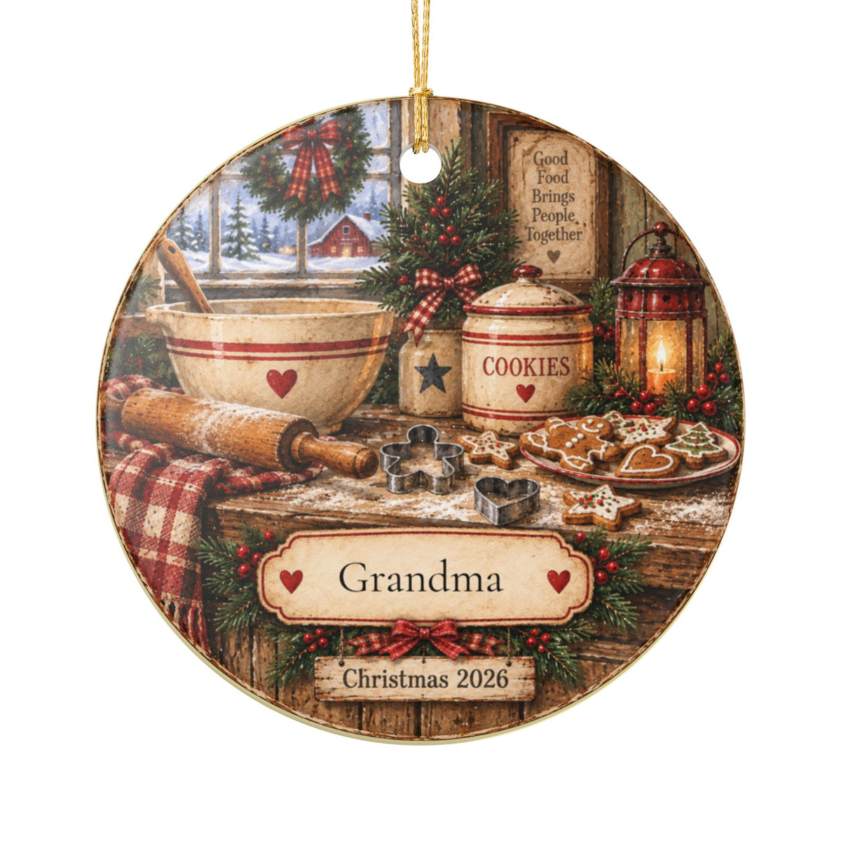 Grandma's Christmas Kitchen Ornament | Personalized Grandma Ornament | Nostalgic Christmas Keepsake