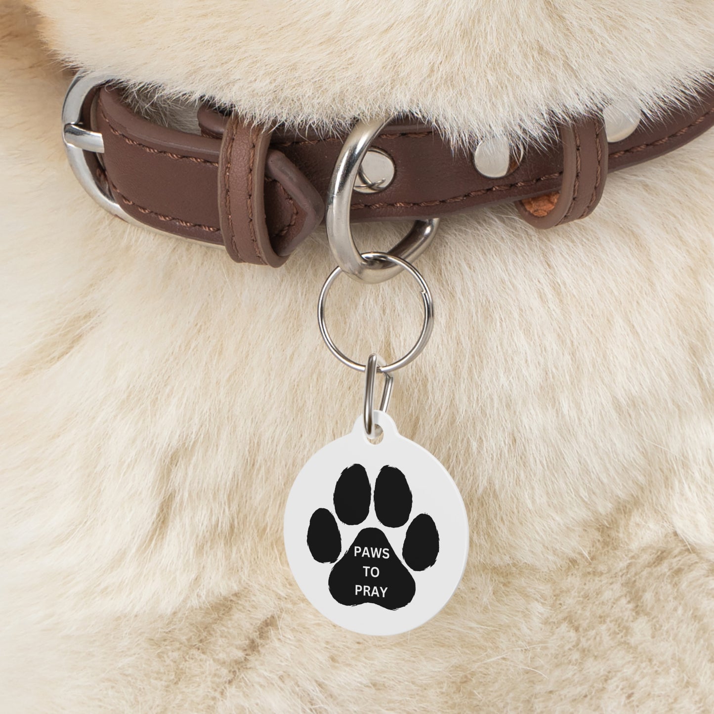 Paws To Pray Dog ID Tag | Christian Pet Tag | Personalized Dog Collar Tag