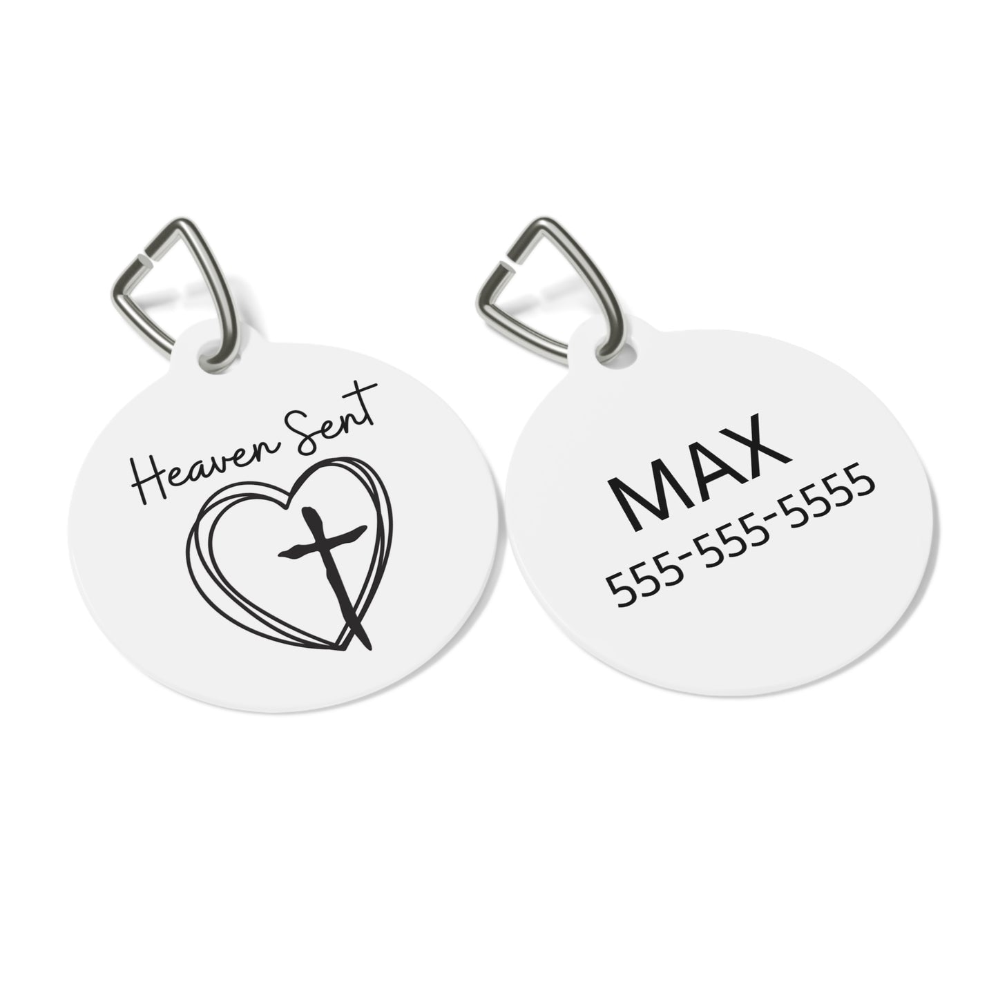 Heaven Sent Dog ID Tag | Christian Pet Tag | Personalized Dog Collar Tag