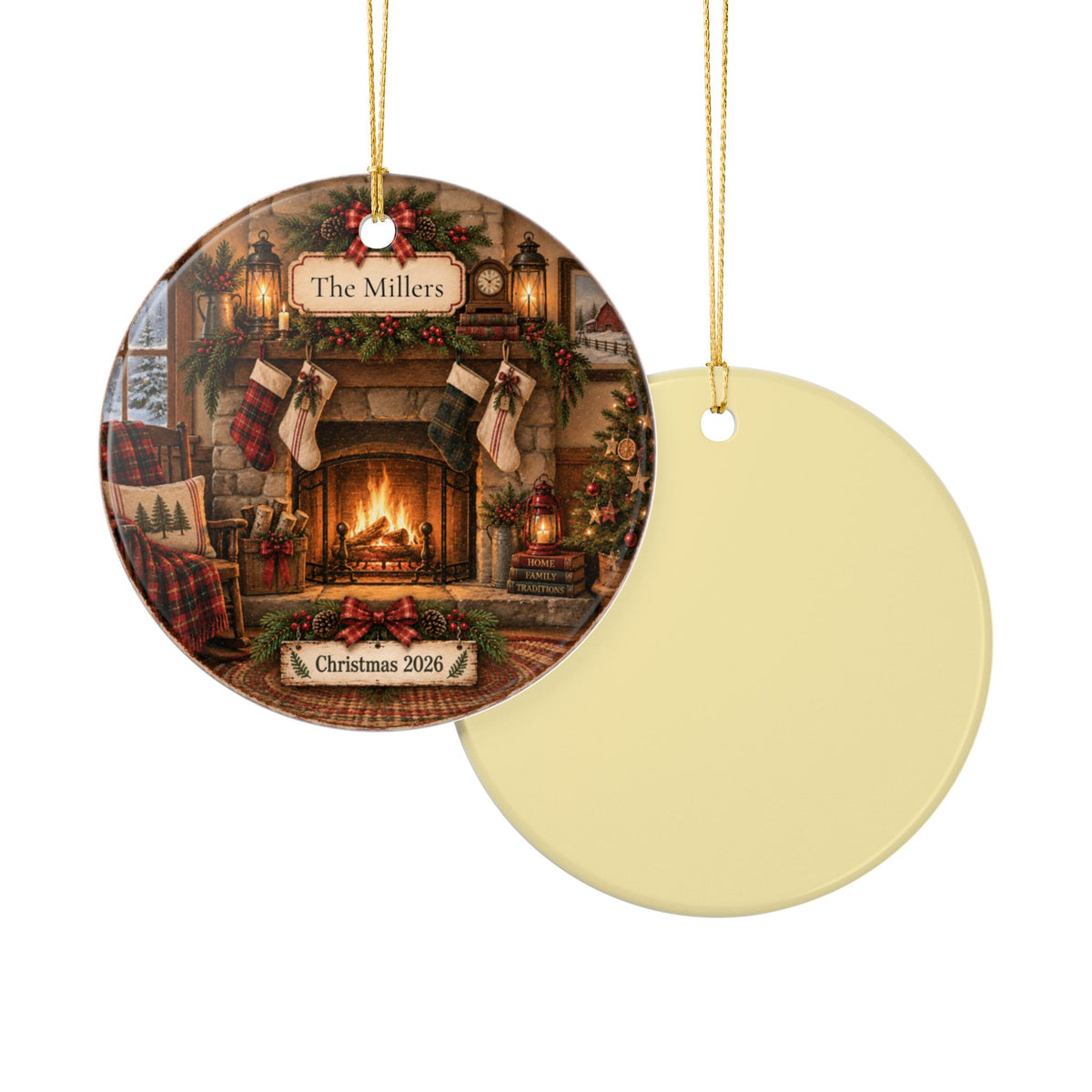 Personalized Christmas Mantel Ornament | Family Name Christmas Ornament | Nostalgic Family Keepsake