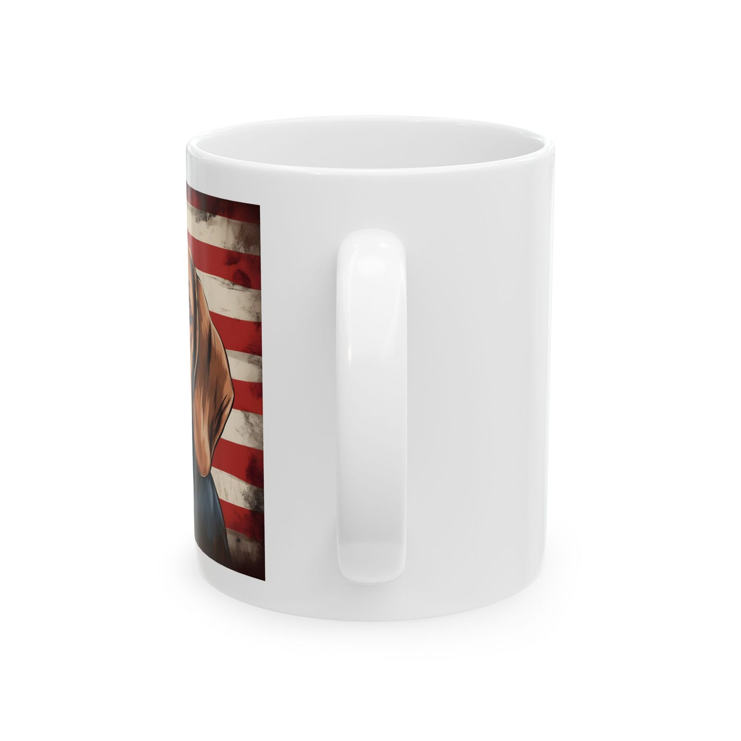 Patriotic Beagle Mug | 11 oz Ceramic Coffee Mug | American Flag Dog Lover Gift