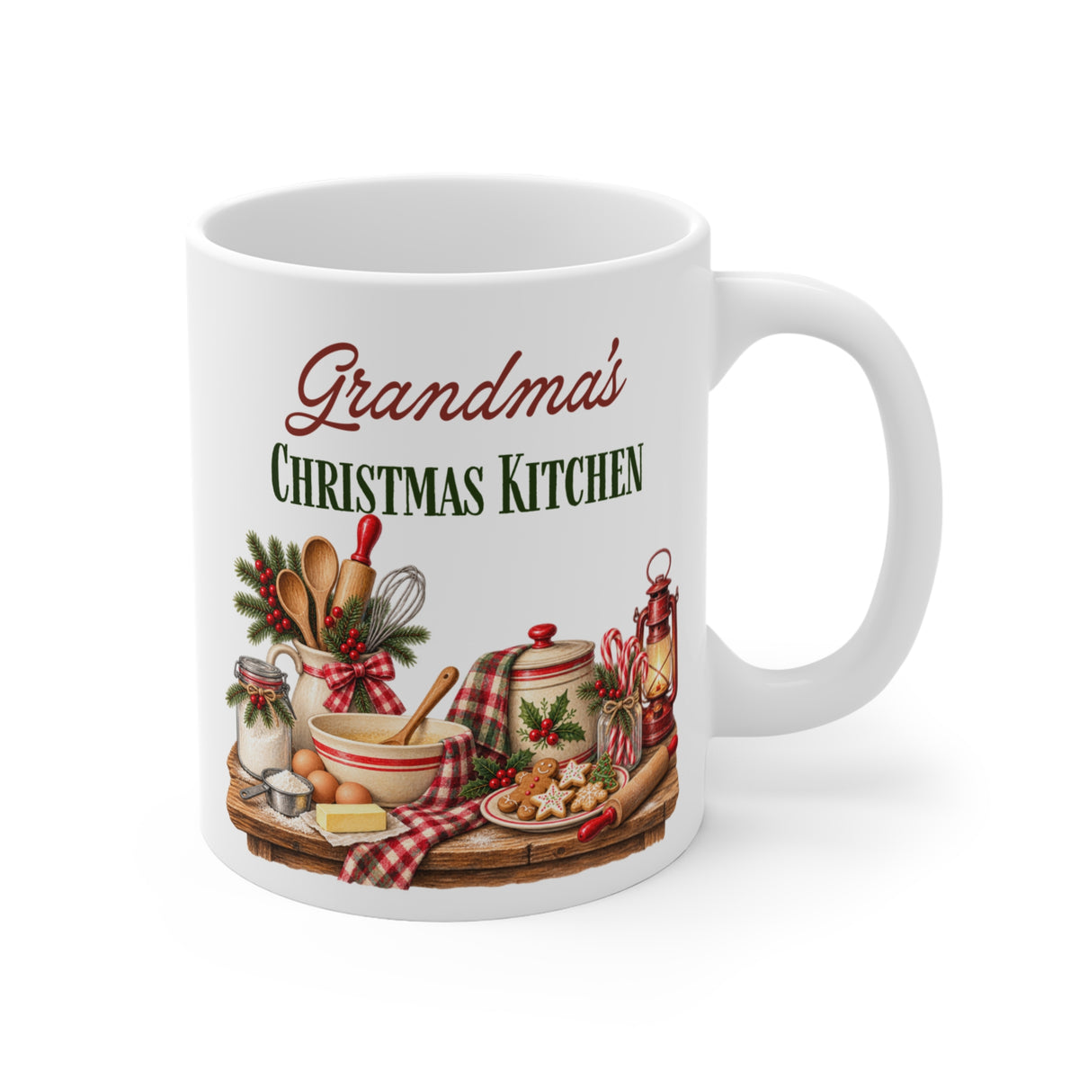 Grandma's Christmas Kitchen Mug | Vintage Christmas Baking | Nostalgic Holiday Gift | 11 oz Ceramic Mug