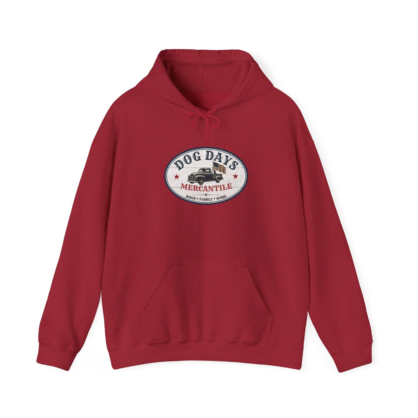 Dog Days Mercantile Logo Hoodie | Vintage Americana Gildan® Unisex Hooded Sweatshirt