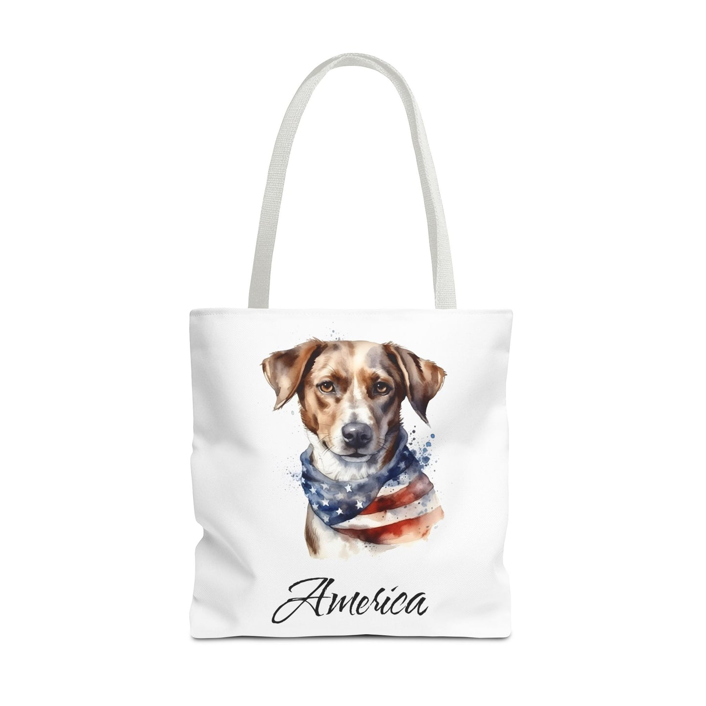 Patriotic Dog - 18" Large Tote Bag