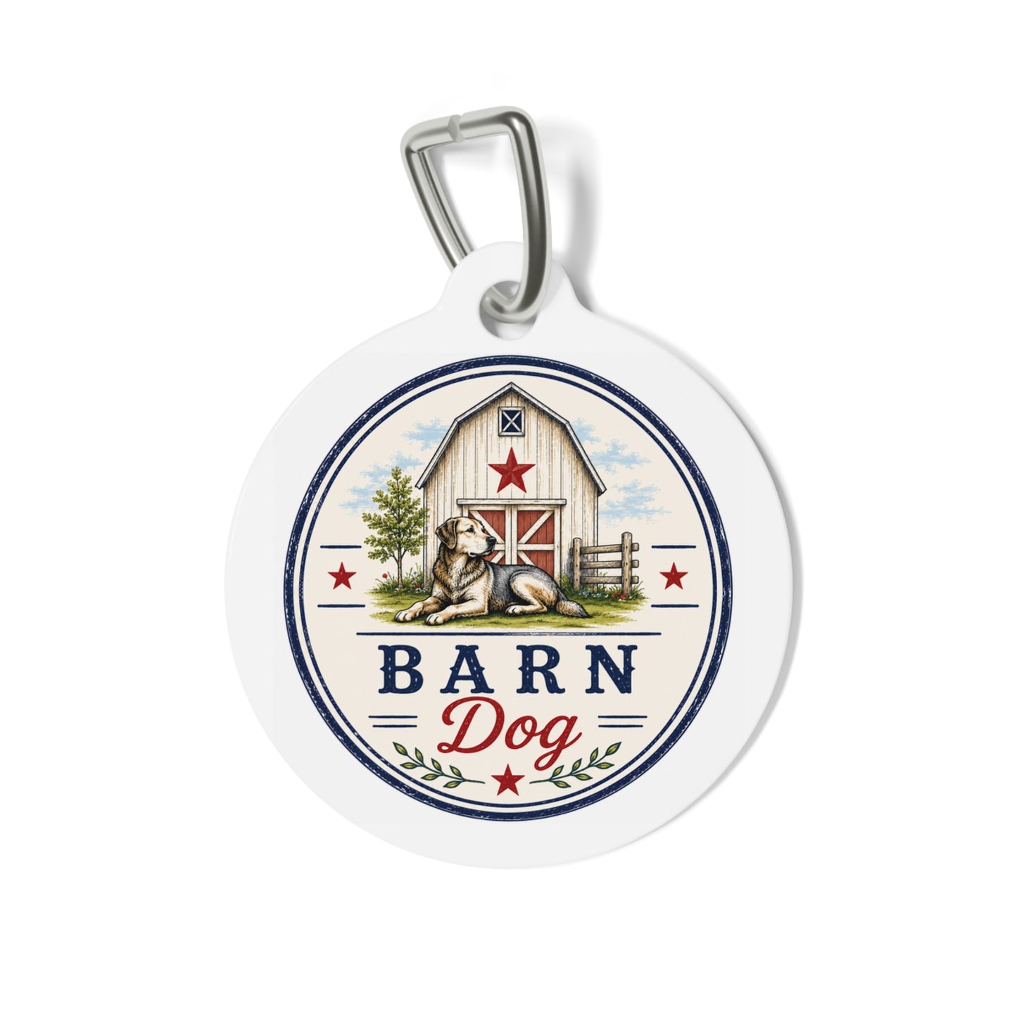 Barn Dog Personalized Americana Dog Tag | Vintage Farmhouse Dog ID Tag | Custom Pet Tag | Dog Days Mercantile