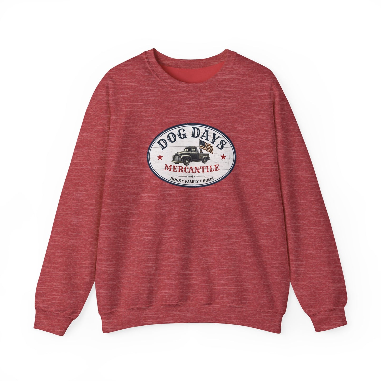 Dog Days Mercantile Logo Crewneck Sweatshirt | Gildan Unisex Medium-Heavy Blend® Fleece Sweatshirt | Cozy Farmhouse Americana Pullover